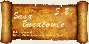 Saša Bucalović vizit kartica